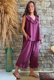 Larc Frill Tank Aubergine